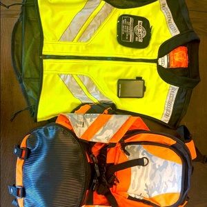 Icon Moto Squad 2 MIL Spec Heavy Duty Motorcycle Backpack Orange Grey Black